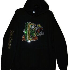 Oregaon rhinestone bling hoodie design on sleeves S M L XL …